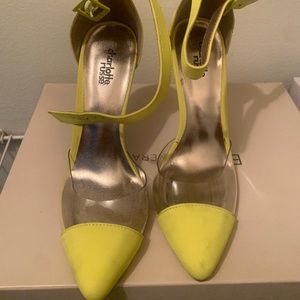 Charlotte Russe yellow neon heels